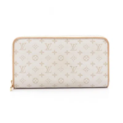 Pre-owned Louis Vuitton Beige Ivory Mastic Monogram Mini Leather Long Wallet (bi-fold) ()