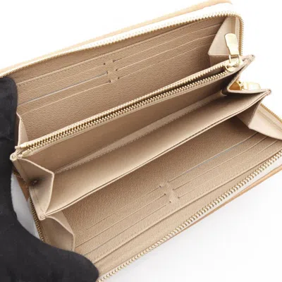 Pre-owned Louis Vuitton Beige Ivory Mastic Monogram Mini Leather Long Wallet (bi-fold) ()