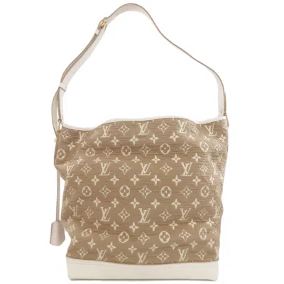 Pre-owned Louis Vuitton Beige Leather Cotton Shoulder Bag () In Sand