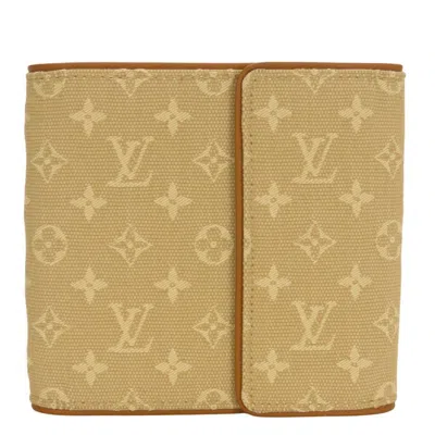 Pre-owned Louis Vuitton Beige Monogram Mini Wallet (tri-fold) () In Sand