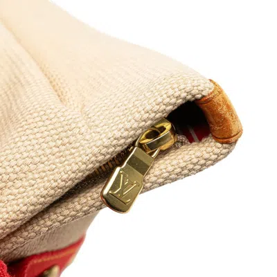 Pre-owned Louis Vuitton Beige Red Color Canvas Leather Shoulder Bag Tote Bag () In Multi