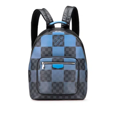 Pre-owned Louis Vuitton Black Blue Pvc Leather Backpack () In Multi