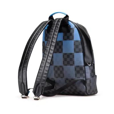 Pre-owned Louis Vuitton Black Blue Pvc Leather Backpack () In Multi