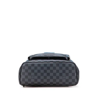Pre-owned Louis Vuitton Black Blue Pvc Leather Backpack () In Multi