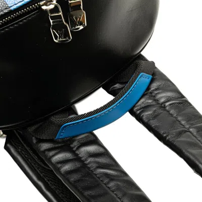 Pre-owned Louis Vuitton Black Blue Pvc Leather Backpack () In Multi