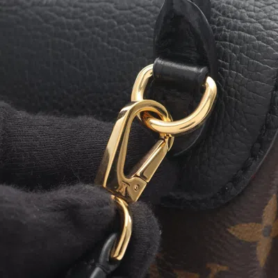 Pre-owned Louis Vuitton Black Brown Monogram Coated Canvas Leather Backpack () In Multi