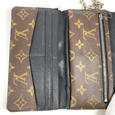 Pre-owned Louis Vuitton Black Brown Monogram Long Wallet (bi-fold) () In Multi