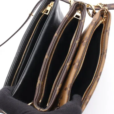 Pre-owned Louis Vuitton Black Brown Monogram Reverse Coated Canvas Pochette Shoulder Bag ()