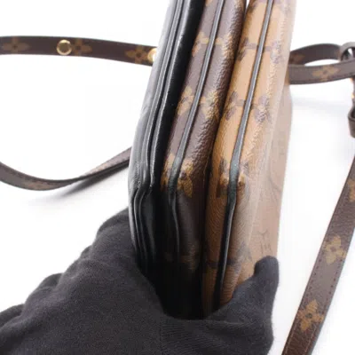 Pre-owned Louis Vuitton Black Brown Monogram Reverse Coated Canvas Pochette Shoulder Bag ()