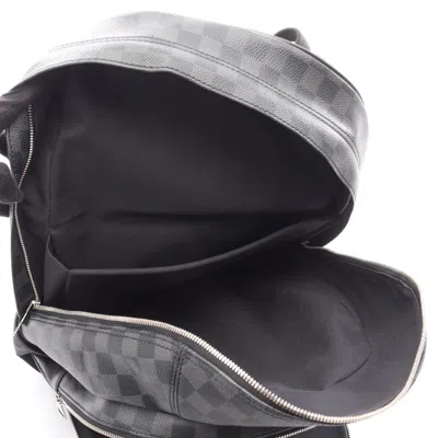 Pre-owned Louis Vuitton Black Damier Graphite Coated Canvas Leather Backpack ()