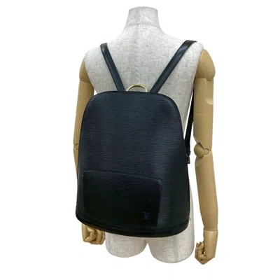 Pre-owned Louis Vuitton Black Leather Backpack ()
