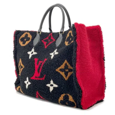 Pre-owned Louis Vuitton Black Monogram Noir Red Color Monogram Tote Bag ()