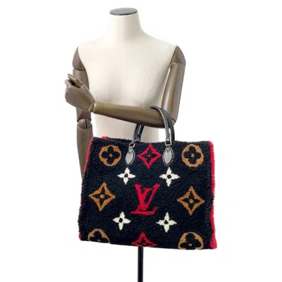 Pre-owned Louis Vuitton Black Monogram Noir Red Color Monogram Tote Bag ()