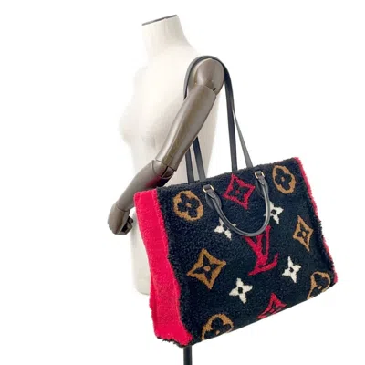 Pre-owned Louis Vuitton Black Monogram Noir Red Color Monogram Tote Bag ()