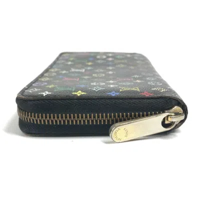 Pre-owned Louis Vuitton Black Multi-color Noir Monogram Multicolore Canvas Long Wallet (bi-fold) ()