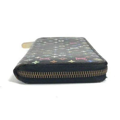 Pre-owned Louis Vuitton Black Multi-color Noir Monogram Multicolore Canvas Long Wallet (bi-fold) ()