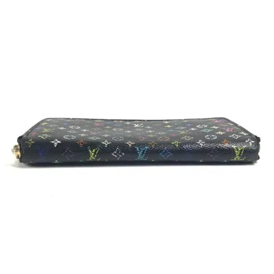 Pre-owned Louis Vuitton Black Multi-color Noir Monogram Multicolore Canvas Long Wallet (bi-fold) ()