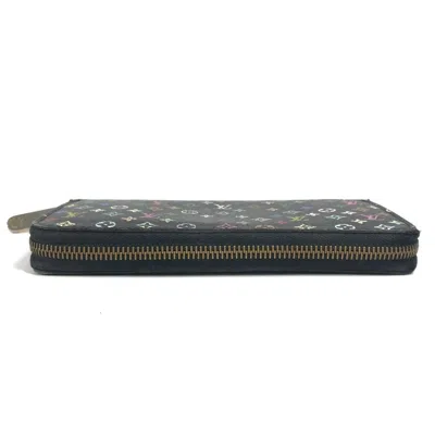 Pre-owned Louis Vuitton Black Multi-color Noir Monogram Multicolore Canvas Long Wallet (bi-fold) ()