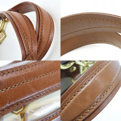 Pre-owned Louis Vuitton Blanc Brown White Leather Vinyl Tote Bag ()