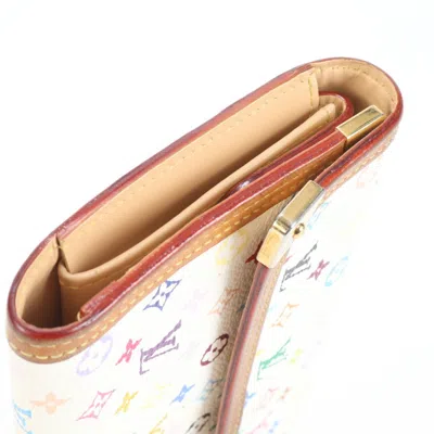 Pre-owned Louis Vuitton Blanc Monogram Multi-color Coated Canvas Leather Coin Purse/coin Case ()