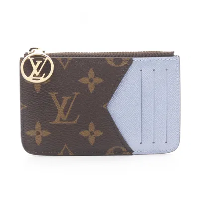 Pre-owned Louis Vuitton Blue Brown Monogram Leather Pvc Coin Purse/coin Case () In Multi