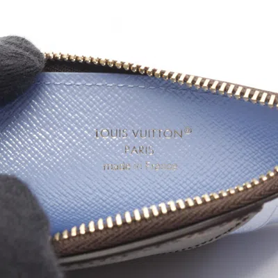 Pre-owned Louis Vuitton Blue Brown Monogram Leather Pvc Coin Purse/coin Case () In Multi