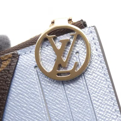 Pre-owned Louis Vuitton Blue Brown Monogram Leather Pvc Coin Purse/coin Case () In Multi