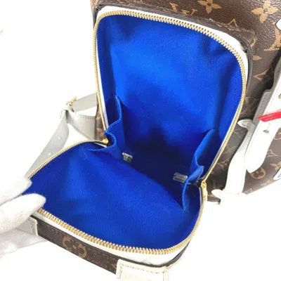 Pre-owned Louis Vuitton Blue Brown Monogram White Monogram Backpack ()