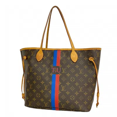 Pre-owned Louis Vuitton Blue Brown Red Color Tote Bag ()
