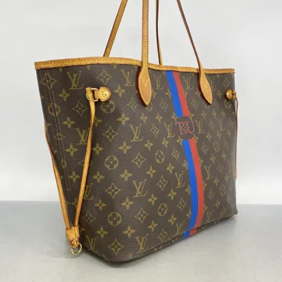 Pre-owned Louis Vuitton Blue Brown Red Color Tote Bag ()
