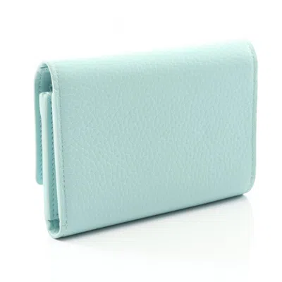 Pre-owned Louis Vuitton Blue Green Leather Wallet (tri-fold) () In Multi