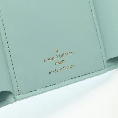 Pre-owned Louis Vuitton Blue Green Leather Wallet (tri-fold) () In Multi