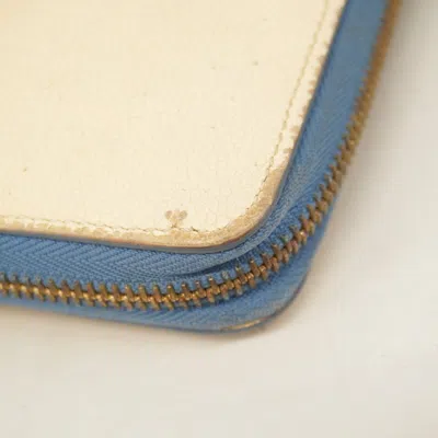 Pre-owned Louis Vuitton Blue Jean Cream Long Wallet (bi-fold) ()