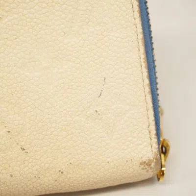 Pre-owned Louis Vuitton Blue Jean Cream Long Wallet (bi-fold) ()