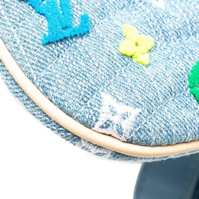 Pre-owned Louis Vuitton Blue Multi-color Denim Leather Pochette Shoulder Bag ()