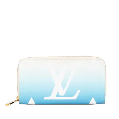 Pre-owned Louis Vuitton Blue Pvc Leather Long Wallet (bi-fold) ()
