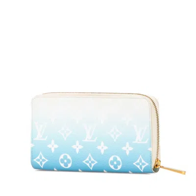 Pre-owned Louis Vuitton Blue Pvc Leather Long Wallet (bi-fold) ()