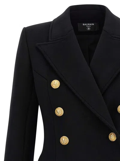 Balmain 10 Buttons Coat In Virgin Wool And Cashmere Women In Black