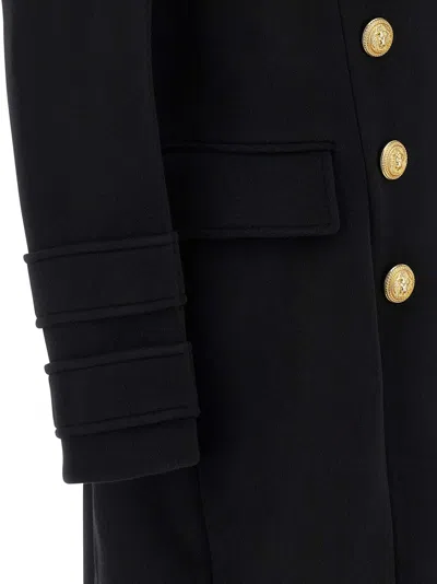 Balmain 10 Buttons Coat In Virgin Wool And Cashmere Women In Black