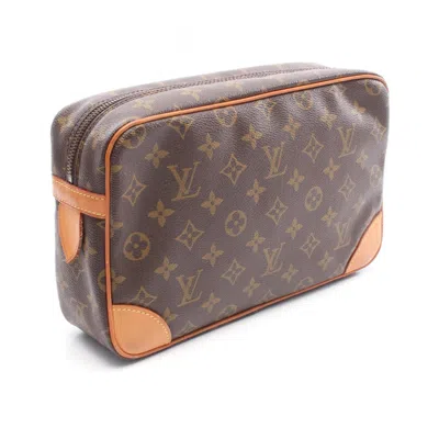 Pre-owned Louis Vuitton Brown Coated Canvas Monogram Pvc Leather Clutch Bag ()