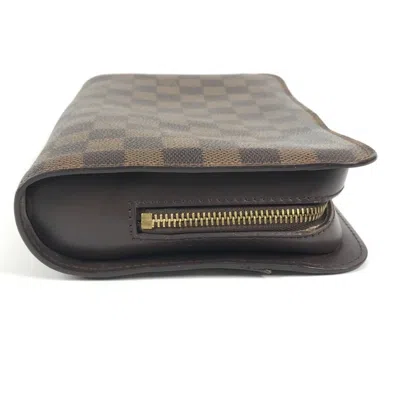 Pre-owned Louis Vuitton Brown Ebene Damier Canvas Clutch Bag Pouch ()