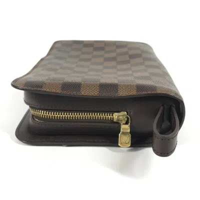 Pre-owned Louis Vuitton Brown Ebene Damier Canvas Clutch Bag Pouch ()