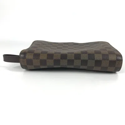 Pre-owned Louis Vuitton Brown Ebene Damier Canvas Clutch Bag Pouch ()