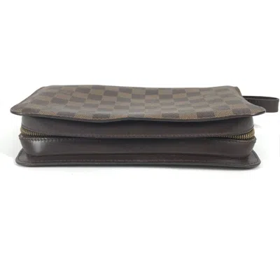 Pre-owned Louis Vuitton Brown Ebene Damier Canvas Clutch Bag Pouch ()