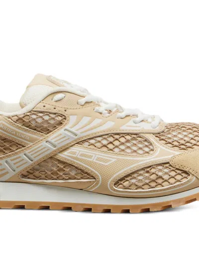 Bottega Veneta Orbit Sneakers Low Top Mesh Panels Rubber Sole In Neutral