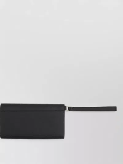 Tom Ford Rectangular Clutch Bag Metal Hardware Wrist Strap In Black