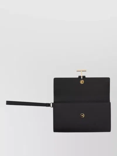 Tom Ford Rectangular Clutch Bag Metal Hardware Wrist Strap In Black
