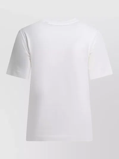Burberry Ribbed Cotton Jersey T-shirt With Logo Print In Neutral