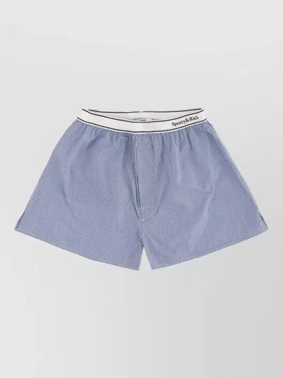 Sporty And Rich Striped Shorts Back And Side Pockets In Blue