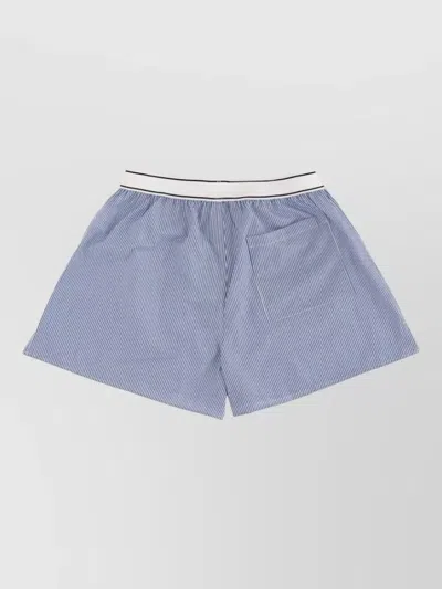 Sporty And Rich Striped Shorts Back And Side Pockets In Blue